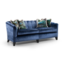 Blue Upholstered 2 Seat Ivy Style Sofa