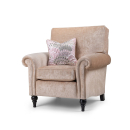 Traditional Upholstered Velvet Armchair