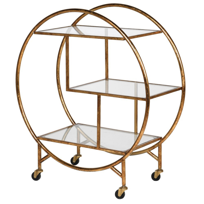 Gold Art Deco Drinks Trolley - Crown French Furniture